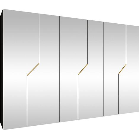 Armario Hartford 602, Negro, 202x300x52cm, Puertas de armario: Con bisagras, Número de estantes: 0 (1/5)