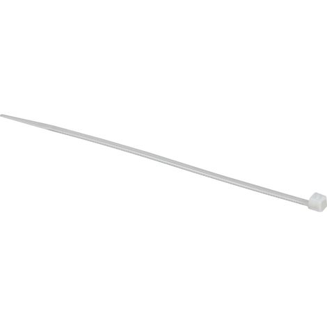 Lot de 100 serre-câbles en polyamide 120 x 2,5 mm Bords arrondis lisses autobloquants Transparent (1/2)