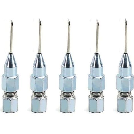 5 pièces pointe d'aiguille de pistolet à graisse de la bouche, aiguille d'injecteur de graisse pour la lubrification dans des roulements scellés très serrés et des joints universels (1/3)