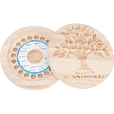 Boîte à souvenirs en bois pour dents de lait avec conservation des cheveux du fœtus, gravure personnalisée du profil, cadeau pour la première dent de lait. (1/5)