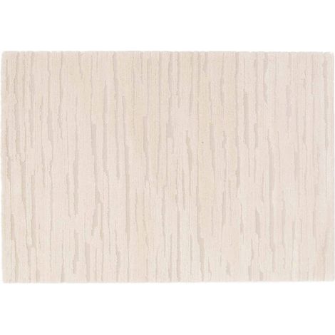 Tapis rectangulaire à poils ras motif uni écru 160 x 230 cm