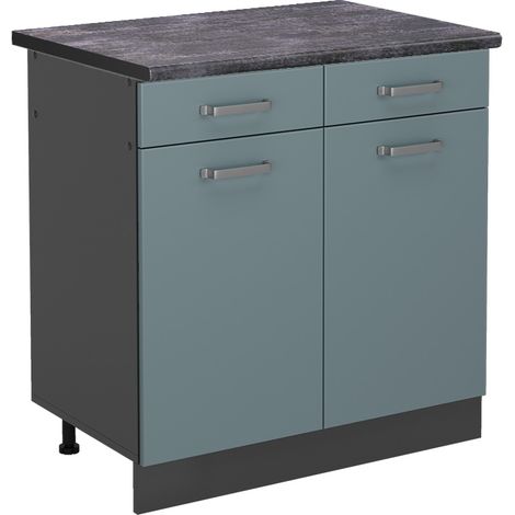 Mobiletto base per cucina R-Line, Grigio-blu, 80 cm , PL Antracite, Vicco (1/5)