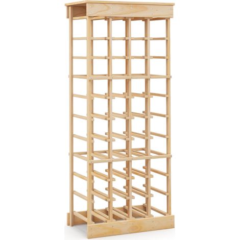 Botellero juego de 1 46,5 x 27,5 x 113 cm capacidad para 40 botellas diseño moderno en madera de pino natural 200020492