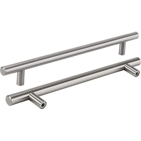 10 poignées de placard de cuisine argentées, poignées de placard en acier inoxydable en forme de T de 160 mm