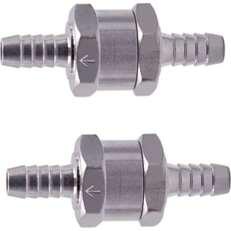 2 Pièces Clapet Anti-retour pour Carburant et Huile, Valve de Non-retour en Aluminium 8mm pour Système d'Alimentation et Carburation (1/3)