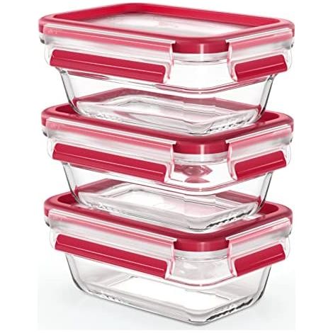Set cajas herméticas emsa azul vidrio 0,45 litro (1/5)