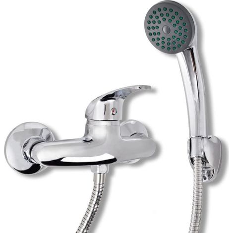 Ensemble de robinetterie mitigeuse de douche chromée pour salle de bain (1/5)