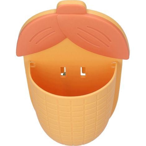 Boîte de rangement murale jaune mignonne en forme d'épi de maïs, sans perçage (avec adhésif sans traces) - idéale pour la salle de bain ou la coiffeuse (1/5)