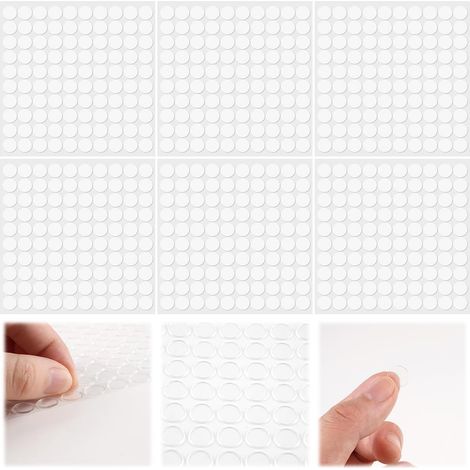 600 Pièces Petit Pastille Double Face Transparent Rond Points 10mm (1/5)