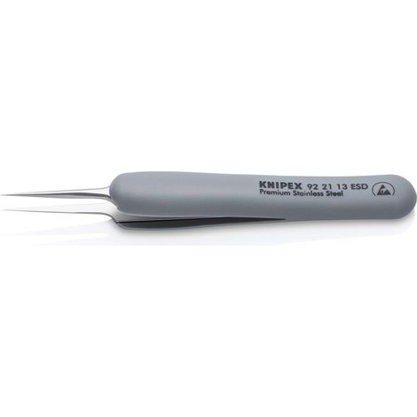 KNIPEX 92 21 13 ESD Pinzetta di precisione con impugnatura in gomma ESD 112 mm (1/6)