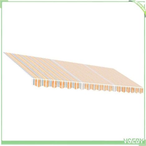 Toile de store de remplacement - FAFEICY - 367728 - rayures multicolores - 4,5x3 m - 100% polyester PU imperméable (1/5)