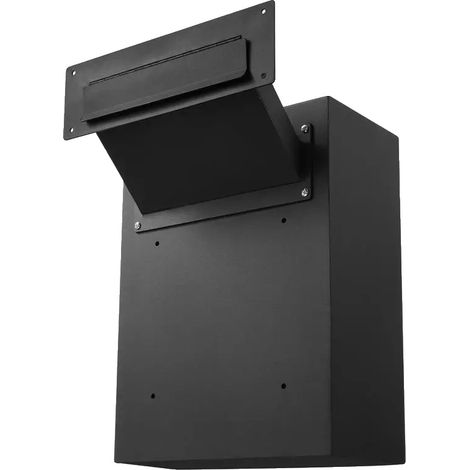 Buzón, construcción robusta de acero, cerradura de combinación segura, negro. (1/2)