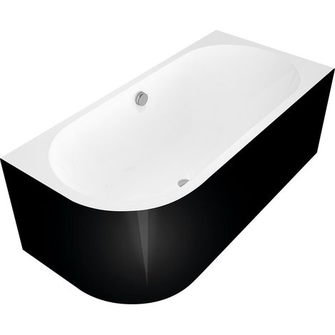 ASTRA R MONOLITH Bain asymétrique 160x75x60cm, blanc/noir