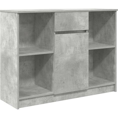 Maison Exclusive - Credenza con Cassetto Grigio Cemento 101x35x76 cm in Truciolato (1/5)