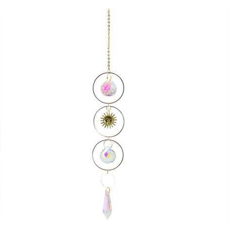 Ornement suspendu en cristal, attrape-soleil avec boule prismatique en verre cristal, décoration à suspendre pour fenêtre (1/5)