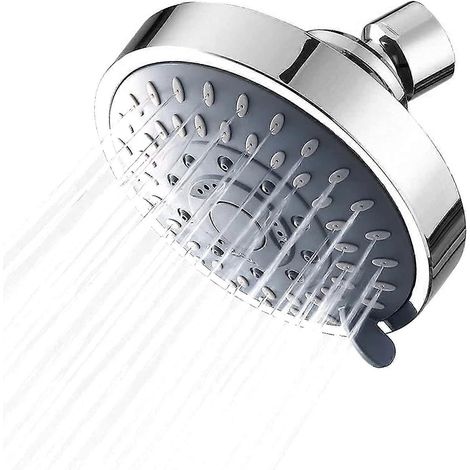 Hochdruck-Duschkopf mit 5 Strahlarten, fest installierter Duschkopf für Badezimmer, hoher Durchfluss, mehrfach verstellbarer Winkel, Kugelgelenk aus Metall, entspannter Duschkopf (1/4)