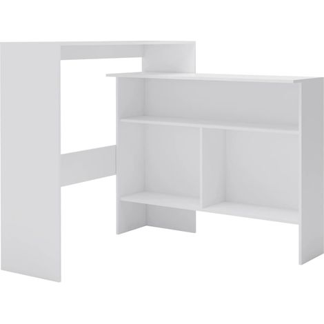 Maison Exclusive - Bartisch mit 2 Tischplatten Weiß 130x40x120 cm
