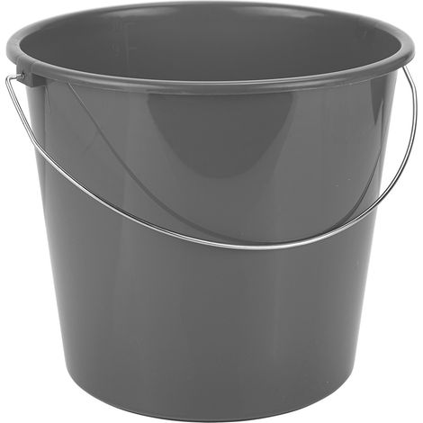 KesTek Haushaltseimer Putzeimer Transporteimer 10L Anthrazit Metallbuegel (1/2)
