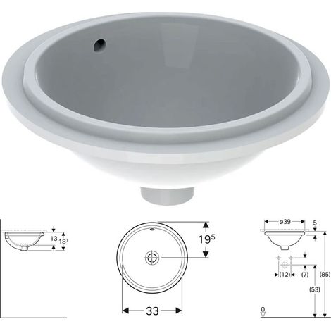 LAVABO A INCASSO SOTTOPIANO ROTONDO VARIFORM Ø39 cm (1/8)