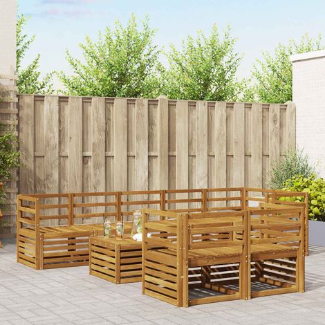 vidaXL Outdoor Sofa Set 9 pcs Natural Polyester (1/5)