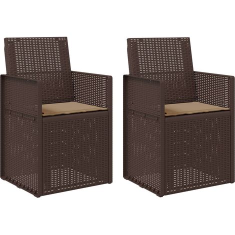 Lot de 2 Chaises d'extérieur - Chaisess de jardin salle à manger Marron et taupe PP fr2214 - Maison La Vie (1/5)