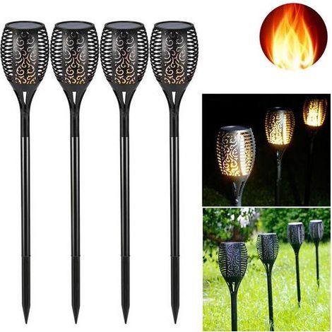 57cm Lampe Flamme Solaire étanches IP65 Torche de Jardin Lumières Solaire de Flammes Exterieur Décoration pour Cour Pathway Piscine(4 Pack ) (1/5)
