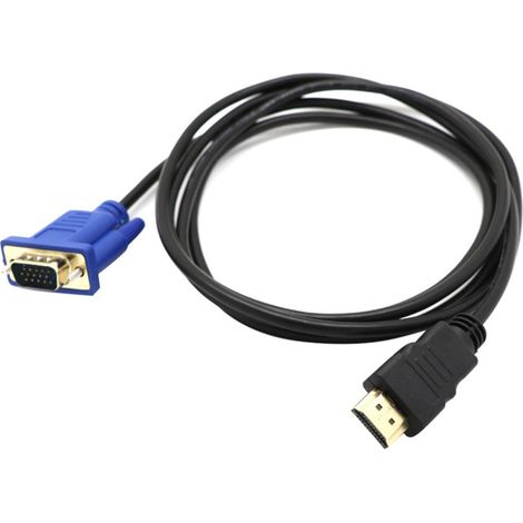 Câble adaptateur vidéo portable de 1,8 m, compatible HDMI 1080p, vers VGA 1080p, pour PC, DVD et TVHD. (1/4)
