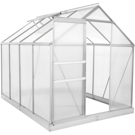 Zelsius Aluminium Gewächshaus mit Fundament, 250 x 190 cm, 6 mm Hohlkammerplatten, Treibhaus (1/5)
