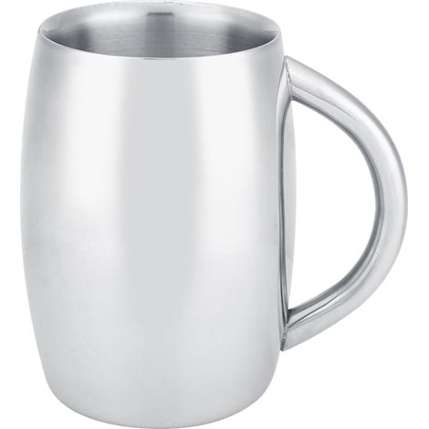 Doppelwandiger Edelstahl-Kaffeebecher mit Henkel für Bier oder Tee – Küchenaccessoire (1/5)