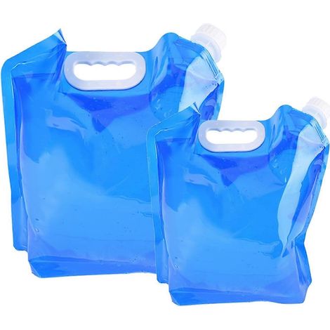 Lot de 2 gourdes pliables, 5L + 10L, idéales pour les activités de plein air comme le sport, le camping, la randonnée, les pique-niques et les barbecues. Résistantes à l'eau. Cadeau idéal.-AquaForge (1/5)