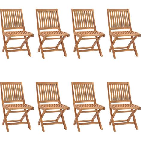 Maison Exclusive - Sedie da Giardino Pieghevoli con Cuscini 8 pz Massello di Teak
