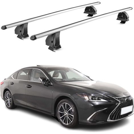 OMAC Barres de toit transversales en aluminium pour Lexus ES VII XZ10 2019-2025 – TÜV / DIN 75302:2019 – Antivol inclus – Charge max 75 kg – 2 barres – Gris (1/5)