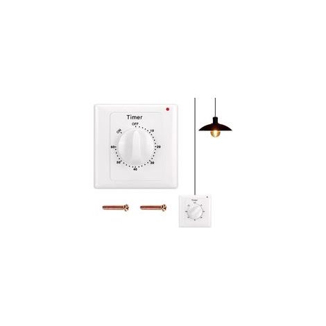 Interrupteur de compte à rebours 60 minutes – Étanche – Installation facile pour salle de bain, ventilateurs, lumières – 110-240V, 10A (1/5)