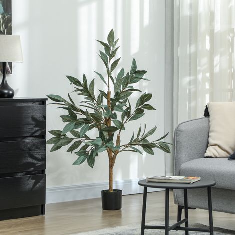 Árbol Artificial de Laurel 120 cm Decoración para Hogar Oficina Balcón Dormitorio Verde (1/5)