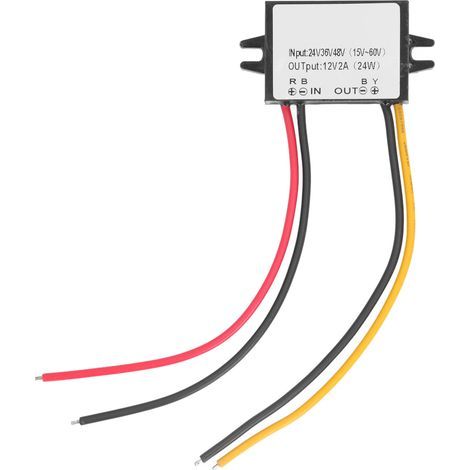 DC to Buck Converter 24V 36V 48V 12V 2A 24W, IP67 Waterproof Voltage Reducer, High Efficiency (1/5)