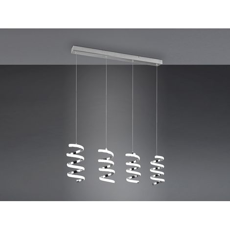 LED Pendelleuchte LAOLA 4-flammig in 3 Stufen dimmbar Silber Chrom, Breite 85cm (1/5)