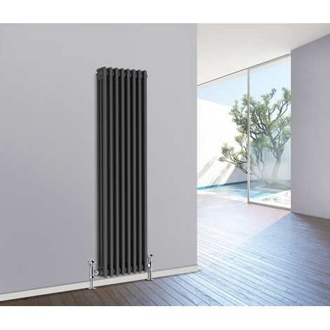 Traditional Radiator Cast Iron Style Radiator 3 Column Anthracite 1500 x 380mm