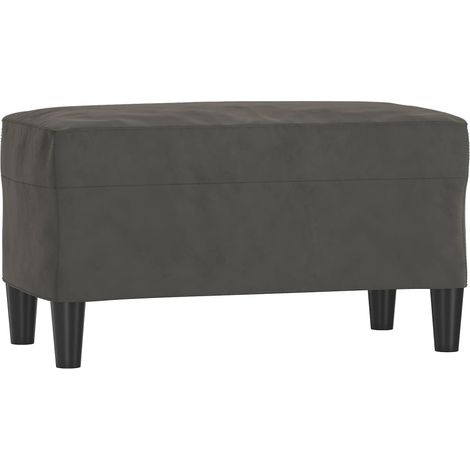 Banco 70 x 35 x 41 cm terciopelo gris oscuro 020010481
