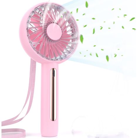 1 Mini ventilateur, 4 vitesses, rotation 15°, batterie rechargeable USB, pour bureau, voyage, extérieur (1/5)