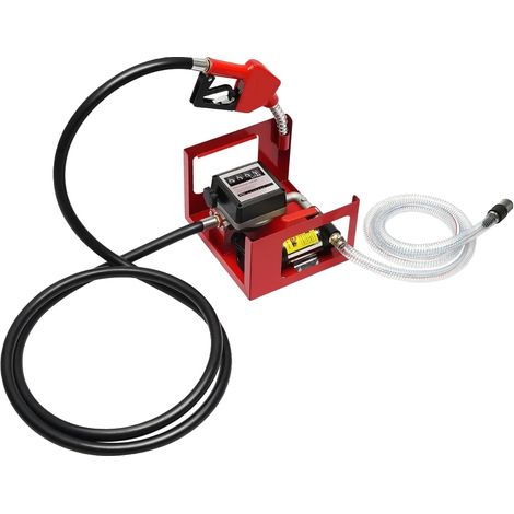 Pompe de Transfert de Carburant Diesel, Débit de 50L/min, Fonction d'Aspiration Électrique, Rouge (1/2)