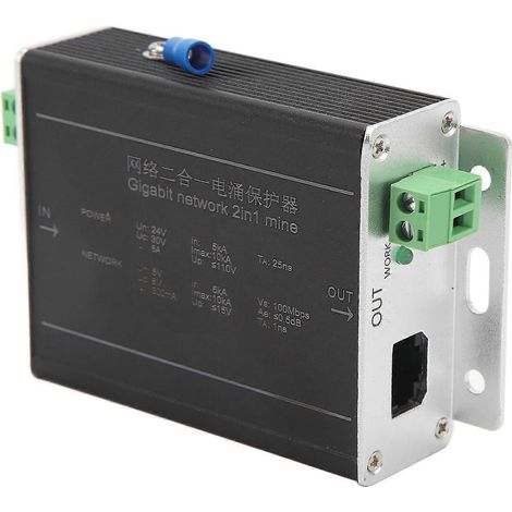 2-in-1-Ethernet-Überspannungsschutzgerät, Netzwerkkamera-Überspannungsschutz für Überwachungssysteme, 24 V