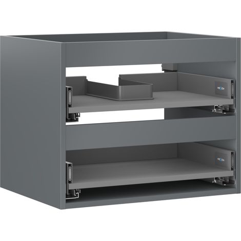 Mexen Box-A boîtier d'armoire sous-lavabo 60 cm, 2 tiroirs, graphite mat - 91AX0-0600-470-2-66 (1/5)