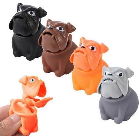 Jouet anti-stress en forme de bouledogue amusant, tête de chien télescopique à presser (1/4)