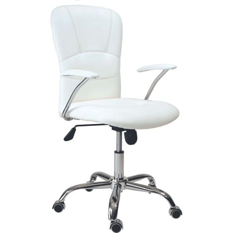 Silla de oficina escritorio en color blanco de polipiel (1/6)