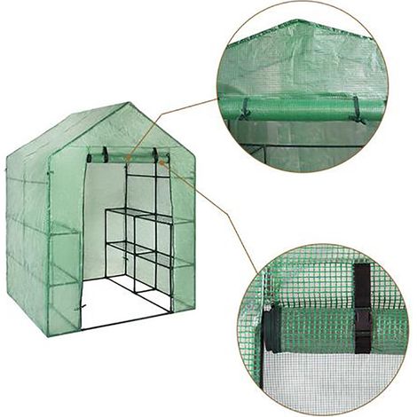 Serre de jardin portable en PVC, mini-serre d'extérieur à accès direct (1/3)