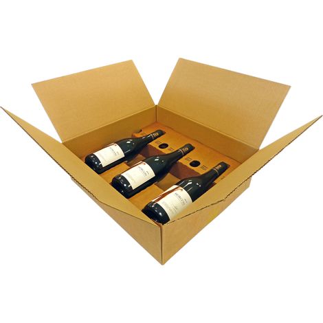 Lot de 25 Caisse carton pour 3 bouteilles vin ou champagne