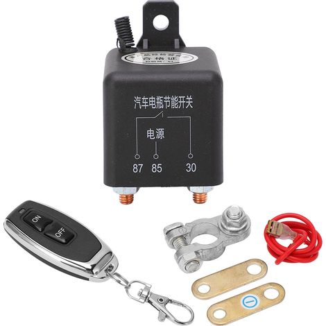 Commutateur de déconnexion de batterie à distance DC12V, 200A 1.8W Commutateur d'arrêt automatique sans fil de voiture, borne d'électrovanne électromagnétique, commutateur de batterie de télécommande (1/5)