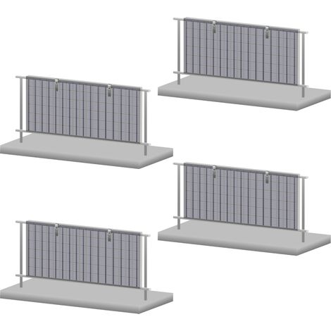Zelsius Set di montaggio da balcone per 4 pannelli solari, set per il montaggio verticale dei pannelli solari