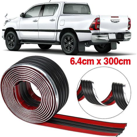 Rouleau de protection extérieure de moulure latérale de carrosserie de 3 m (10 pi) en chrome noir pour camionnette (1/5)
