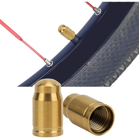 2 pièces bouchons de valve titane pour vélo de route, capuchons anti-poussière pour valves Presta dorées, accessoires cyclisme (1/4)